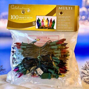 Celebrations 100 HEAVY DUTY Christmas Mini Lights Set MULTI-COLOR 33 ft New